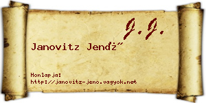 Janovitz Jenő névjegykártya